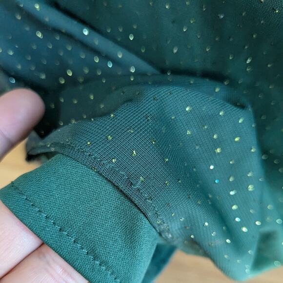 Vintage Nites Prom Dress Maxi Gown 14 Green Ombre Y2K Fairy Rhinestone Glam - Picture 7 of 12